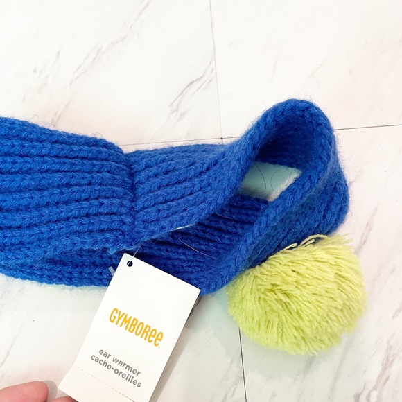 Gymboree Ear-warmer Blue with Green Pom Poms One Size New with Tags - Picture 2 of 3